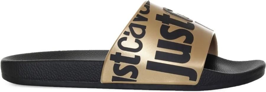 Just Cavalli Slippers met logoprint Goud