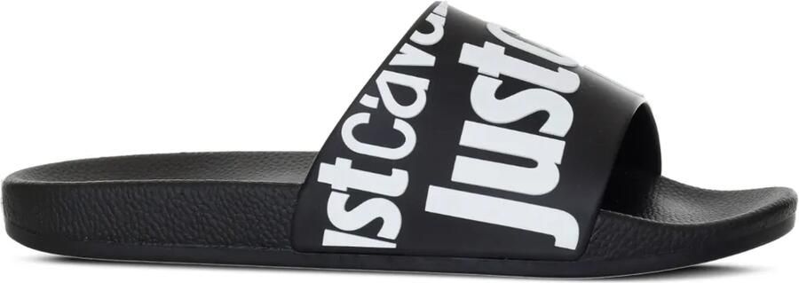 Just Cavalli Slippers met logoprint Zwart