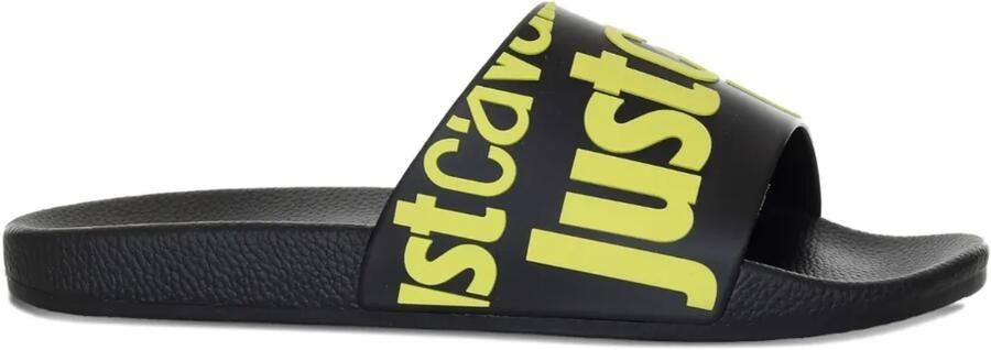 Just Cavalli Slippers met logoprint Zwart