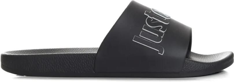 Just Cavalli Slippers met logoprint Zwart