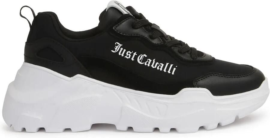 Just Cavalli Sneakers met vlakken en logoprint Zwart