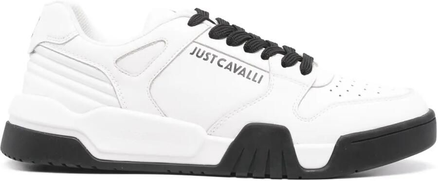 Just Cavalli Style Dis. 1 leren sneakers Wit