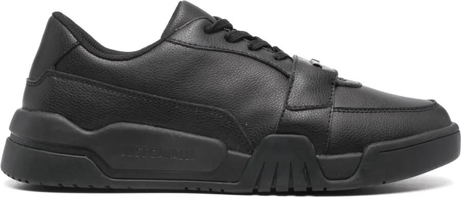 Just Cavalli Style Dis. 4 leren sneakers Zwart