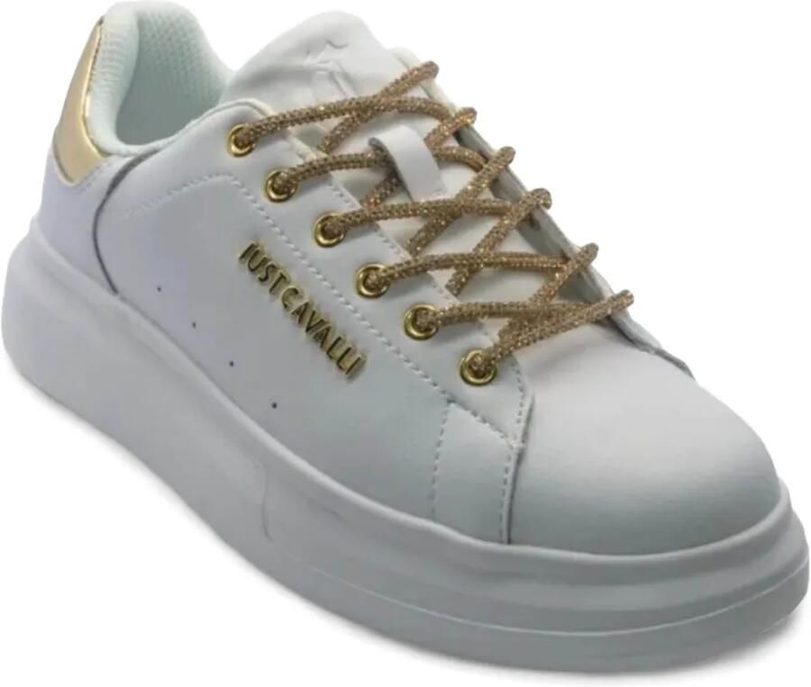 Just Cavalli Ursa leren sneakers Wit