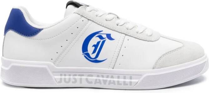 Just Cavalli Leren sneakers met logoprint Wit