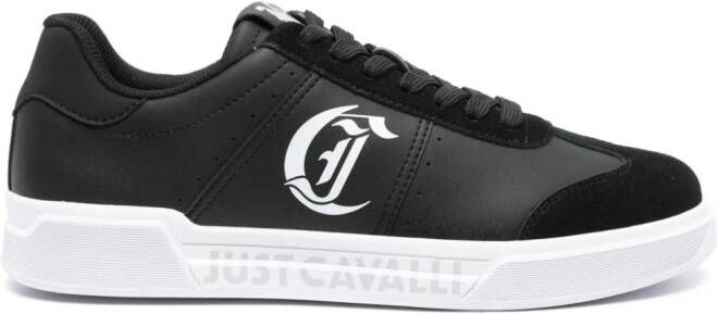 Just Cavalli Leren sneakers met logoprint Zwart