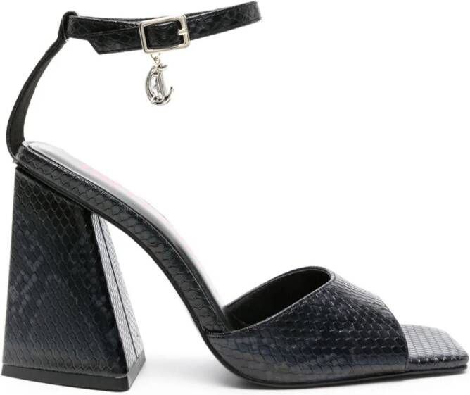 Just Cavalli Sandalen met slangenleer-effect Zwart