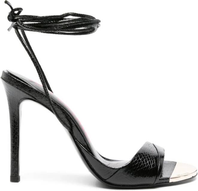 Just Cavalli Sandalen met slangenleer-effect Zwart