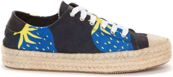 JW Anderson Espadrille sneakers met aardbeiprint Zwart