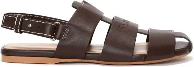 JW Anderson Gekooide leren slingback sandalen Bruin