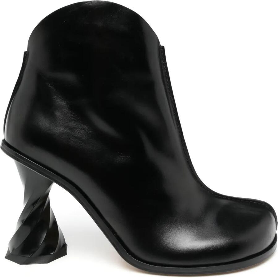 JW Anderson 100 mm laarzen met gedraaide hak Zwart