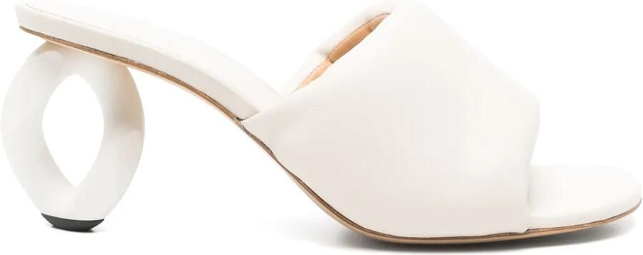JW Anderson 70 mm leren muiltjes met kettinghak Beige