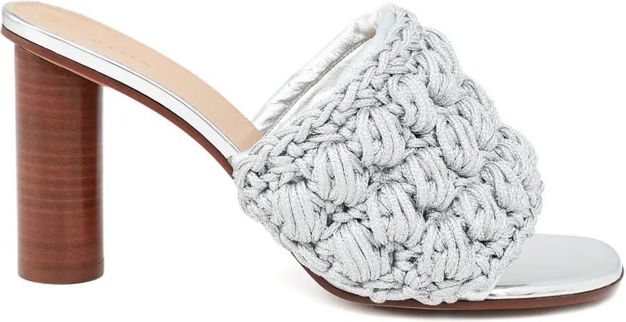 JW Anderson 90 mm gevlochten sandalen met hak Zilver