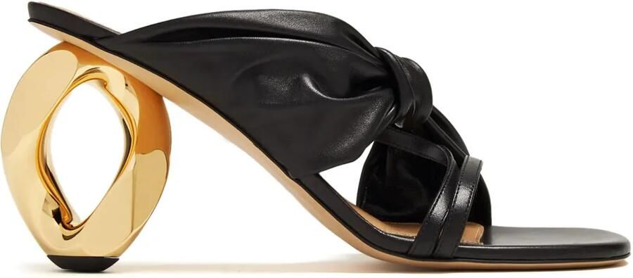 JW Anderson 95 mm muiltjes met kettinghak Zwart