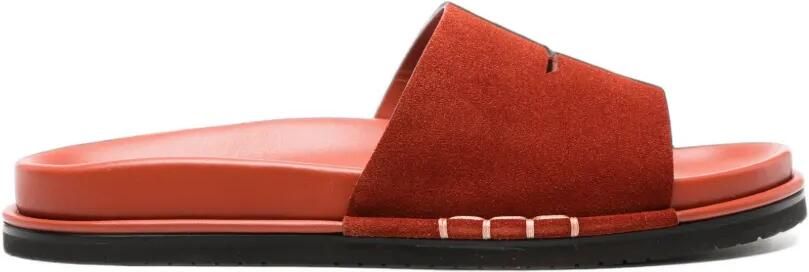 JW Anderson fussbett suede loafers suede slides in rust Rood