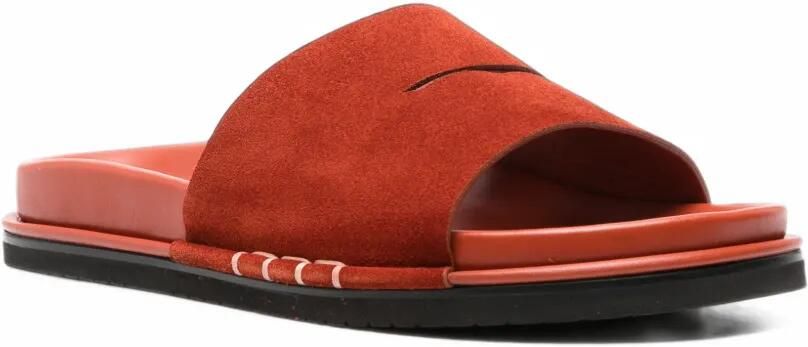 JW Anderson fussbett suede loafers suede slides in rust Rood - Foto 3