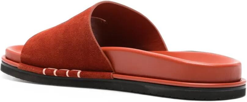 JW Anderson fussbett suede loafers suede slides in rust Rood - Foto 4