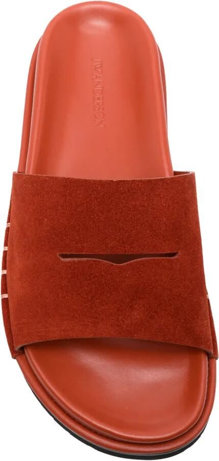 JW Anderson fussbett suede loafers suede slides in rust Rood - Foto 2