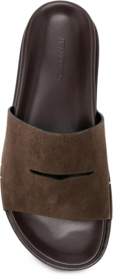 JW Anderson fussbett loafers suede slides Bruin - Foto 3