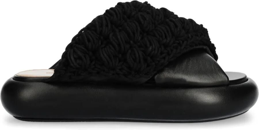JW Anderson Gehaakte Twister slippers Zwart
