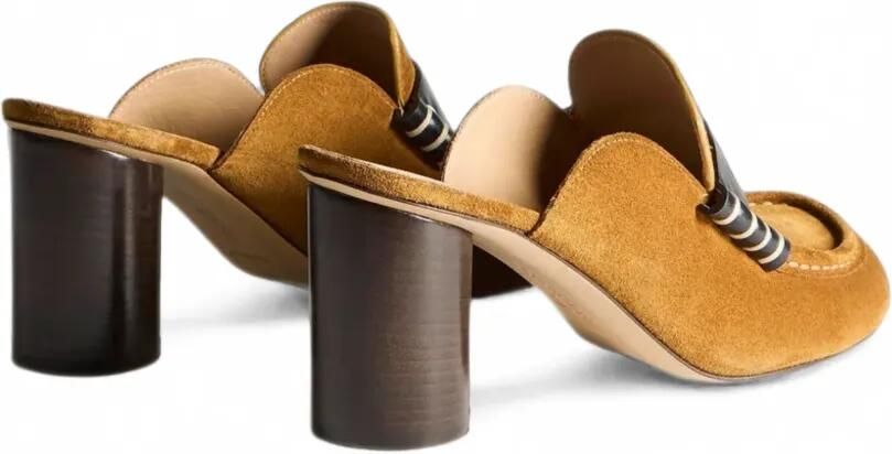JW Anderson Kalfsleren suède penny loafers Bruin - Foto 4