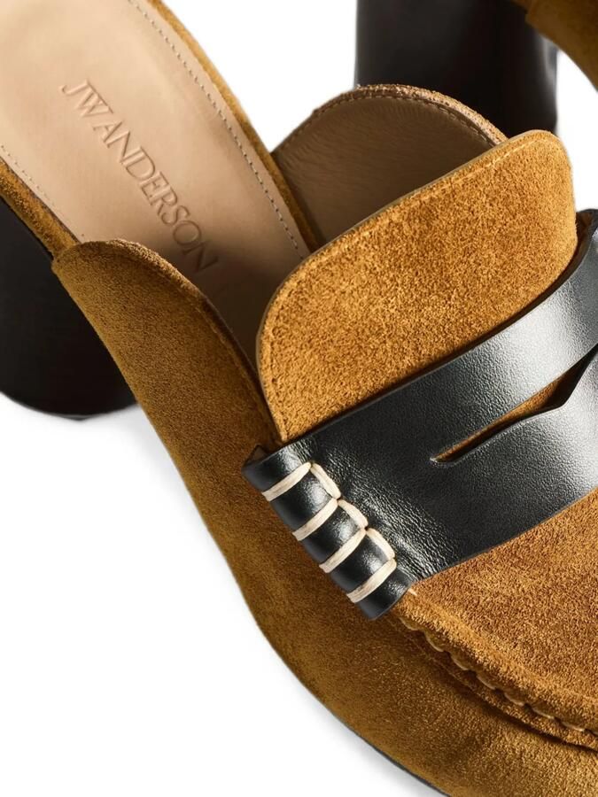 JW Anderson Kalfsleren suède penny loafers Bruin - Foto 2