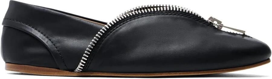 JW Anderson Leren ballerina's met rits Zwart