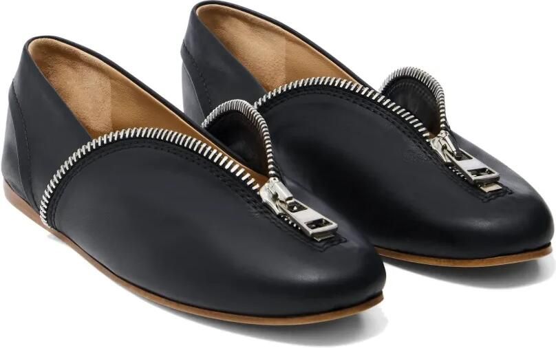 JW Anderson Leren ballerina's met rits Zwart - Foto 3