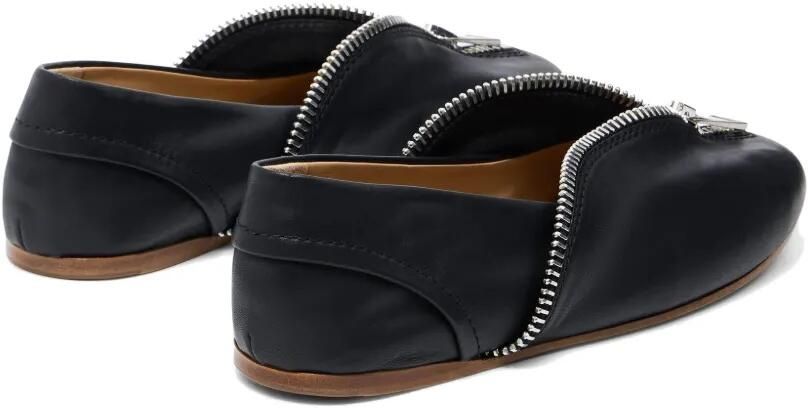 JW Anderson Leren ballerina's met rits Zwart - Foto 4