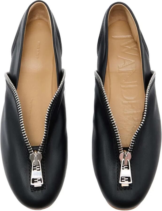 JW Anderson Leren ballerina's met rits Zwart - Foto 2