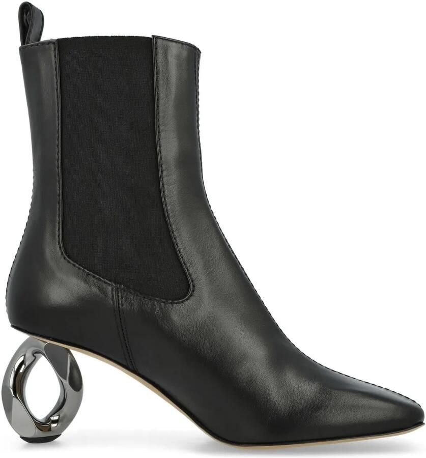 JW Anderson Leren Chelsea laarzen met kettinghak Zwart