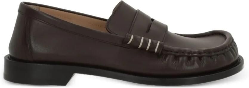 JW Anderson Leren loafers met contrasterend stiksel Bruin