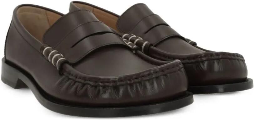 JW Anderson Leren loafers met contrasterend stiksel Bruin - Foto 4