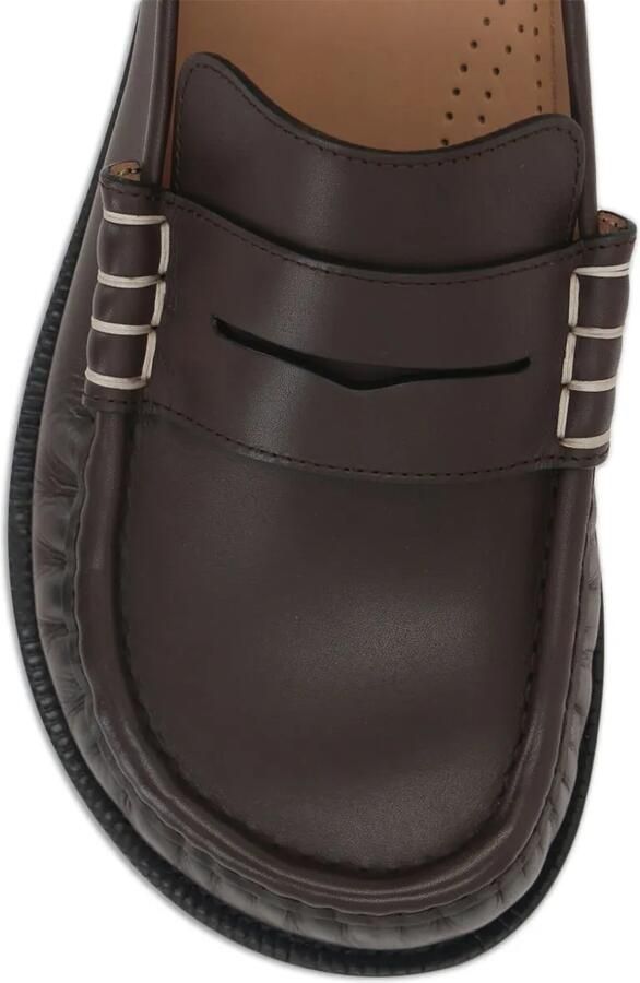 JW Anderson Leren loafers met contrasterend stiksel Bruin - Foto 3