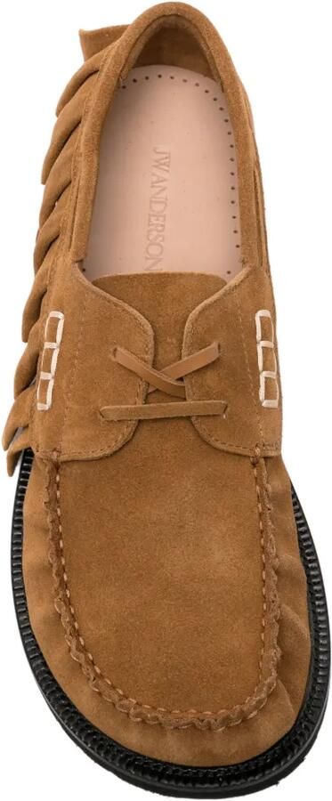 JW Anderson loafer ruffle suede boat shoes in caramel Bruin - Foto 2