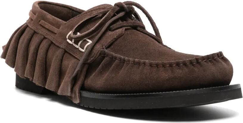 JW Anderson loafer ruffle suede boat shoes in chocolate brown Bruin - Foto 2