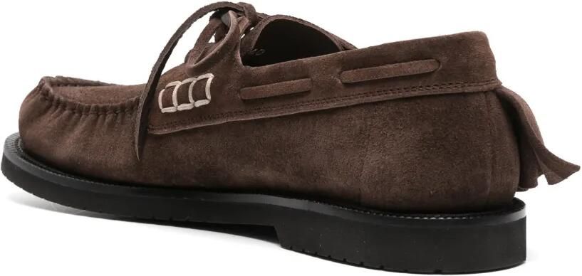 JW Anderson loafer ruffle suede boat shoes in chocolate brown Bruin - Foto 3