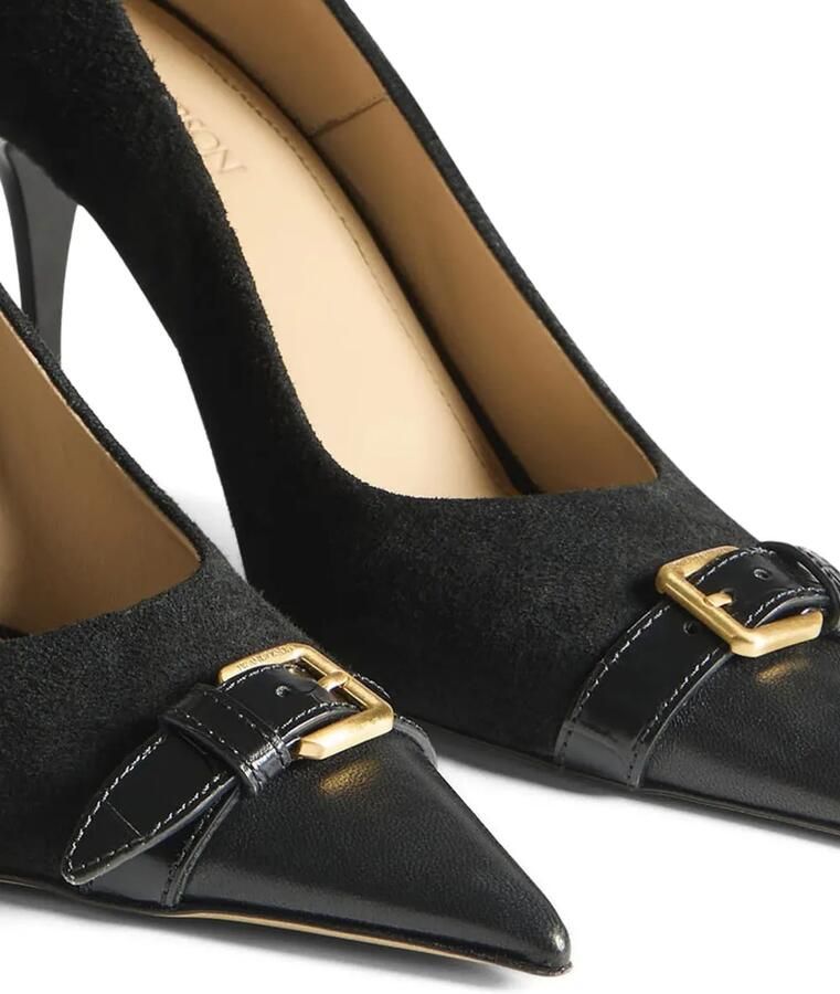 JW Anderson Pumps met gespdetail en puntige neus Zwart