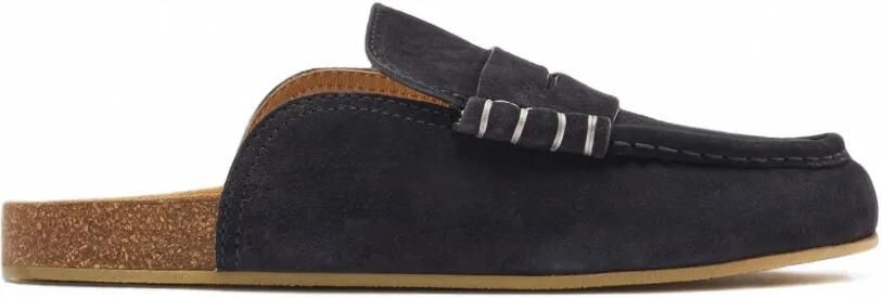 JW Anderson Suède loafers met gestikt detail Blauw