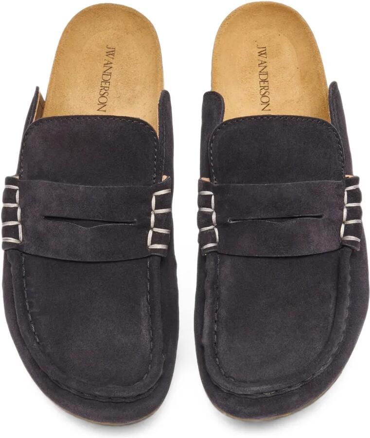 JW Anderson Suède loafers met gestikt detail Blauw - Foto 2