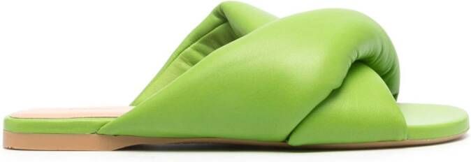 JW Anderson leather flat sandals Groen