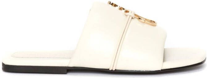 JW Anderson Leren slippers Beige