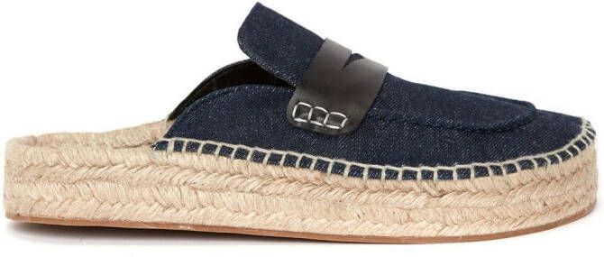 JW Anderson Muiltjes met raffia zool Blauw