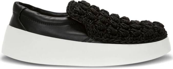 JW Anderson Popcorn leren loafers Zwart