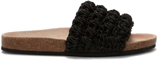 JW Anderson Popcorn leren slippers Zwart