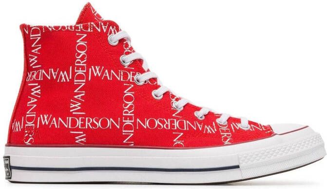 JW Anderson x Red Logo Print Sneakers Rood
