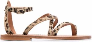 K. Jacques Epicure sandalen met luipaardprint Beige