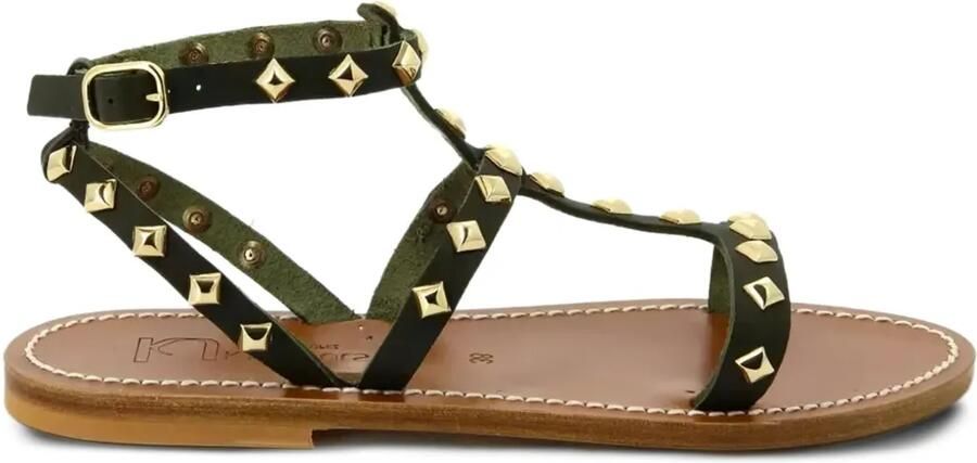 K. Jacques Arelatepyr platte sandalen met studs Groen