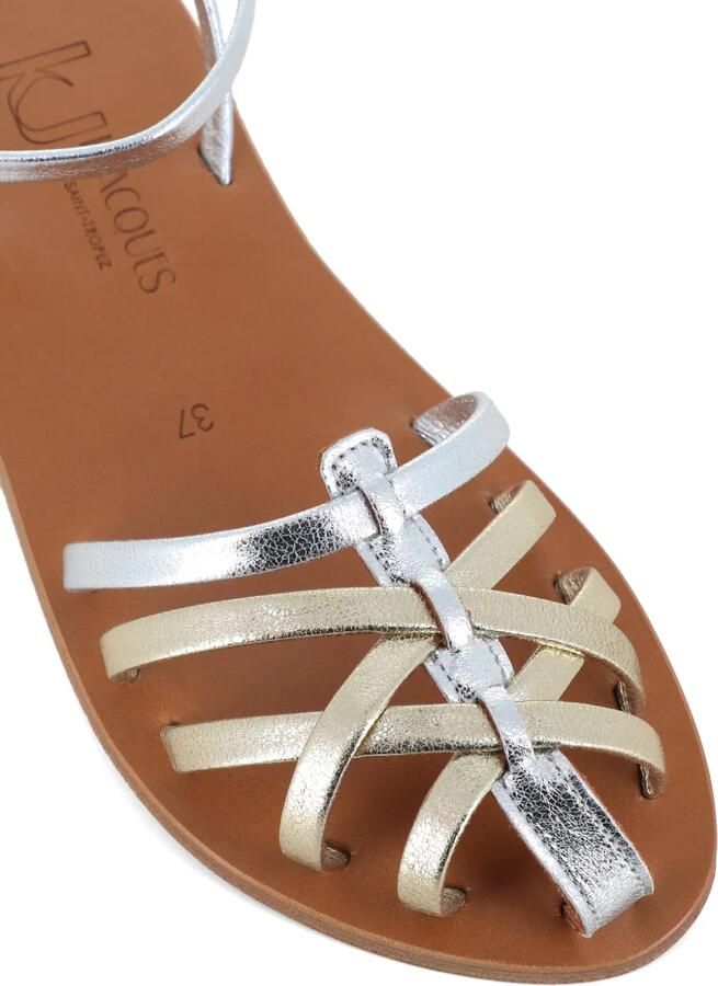 K. Jacques Caicea leren sandalen met enkelbandje Zilver - Foto 2