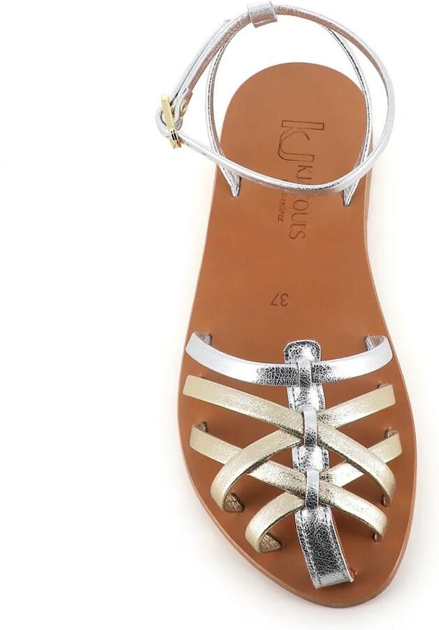 K. Jacques Caicea leren sandalen met enkelbandje Zilver - Foto 3